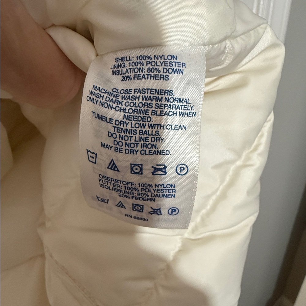 Lands' End Cream Puffer Vest - never worn, Size XL - Picture 3 of 4